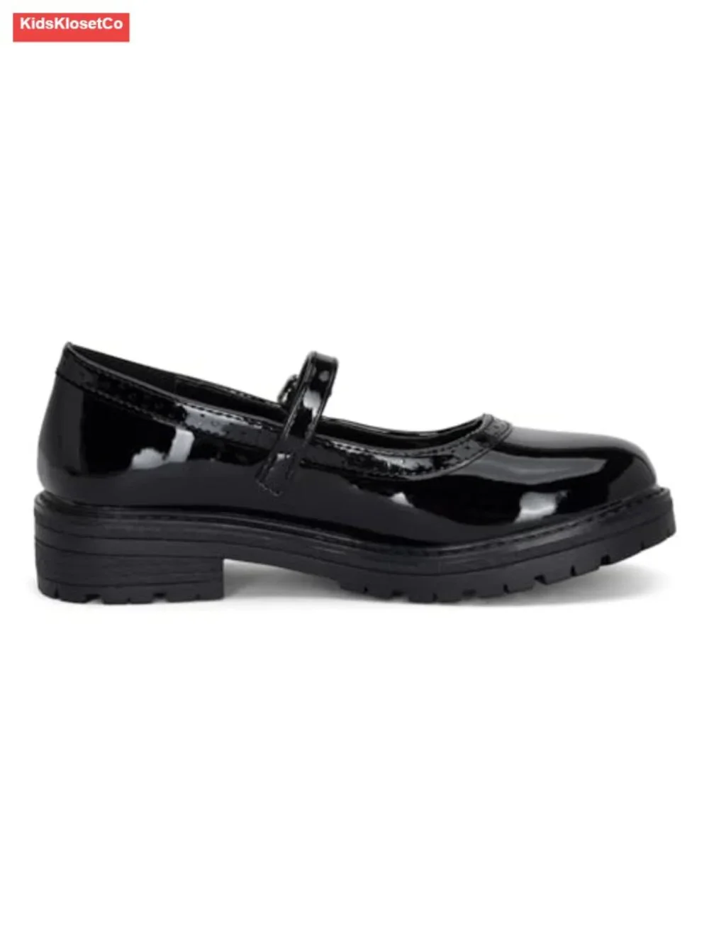 Girls Mary Jane Heeled Loafers Adjustable Buckle Closed Toe Vegan Shoes